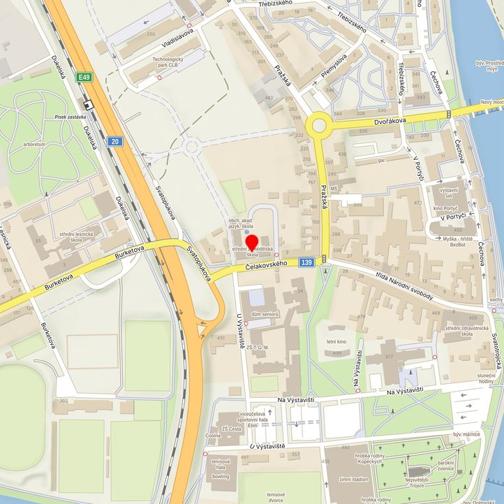 Mapa školy z Mapy.cz