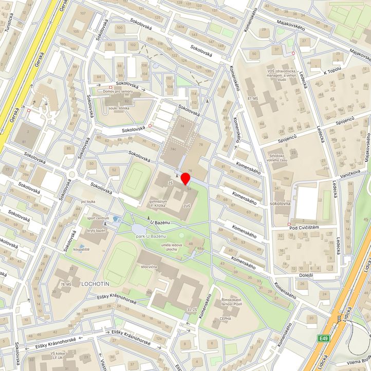 Mapa školy z Mapy.cz