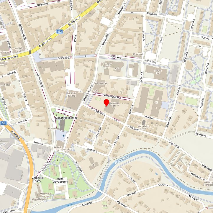 Mapa školy z Mapy.cz