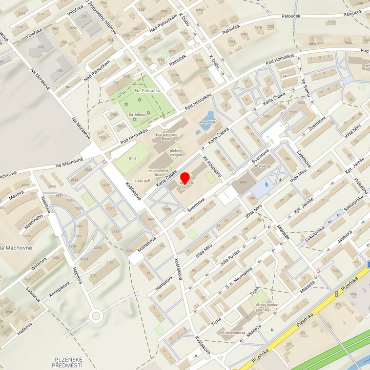 Mapa školy z Mapy.cz