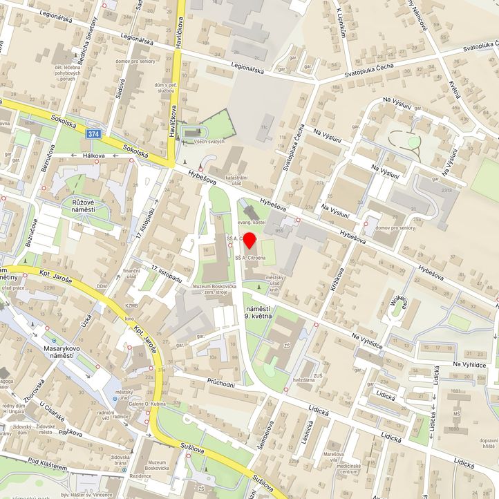 Mapa školy z Mapy.cz