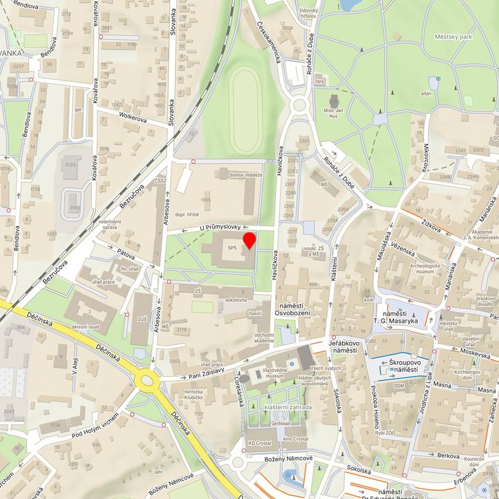 Mapa školy z Mapy.cz