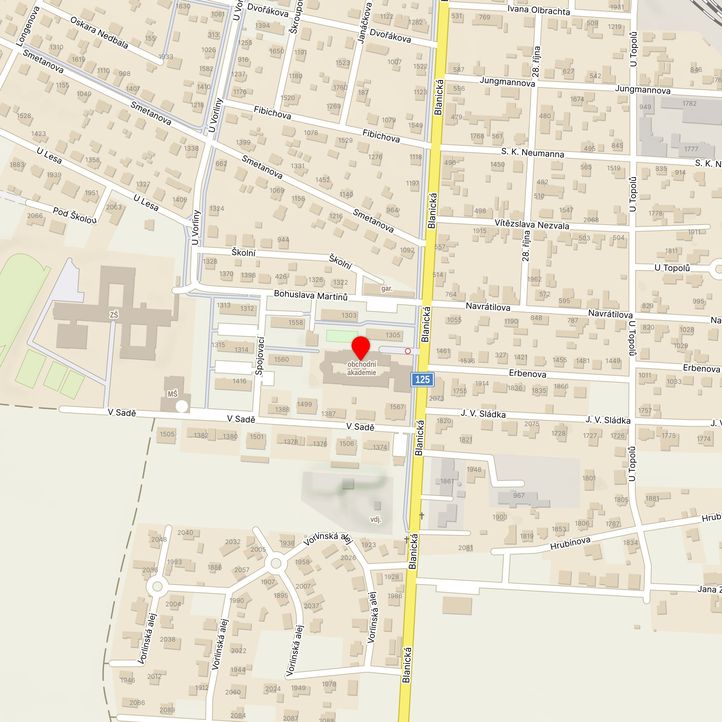 Mapa školy z Mapy.cz
