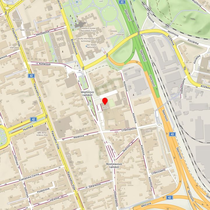Mapa školy z Mapy.cz