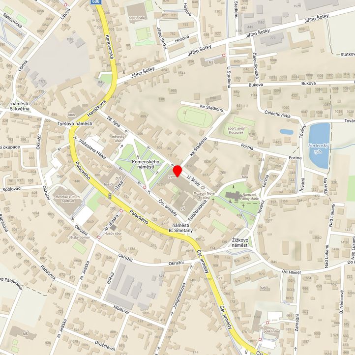 Mapa školy z Mapy.cz