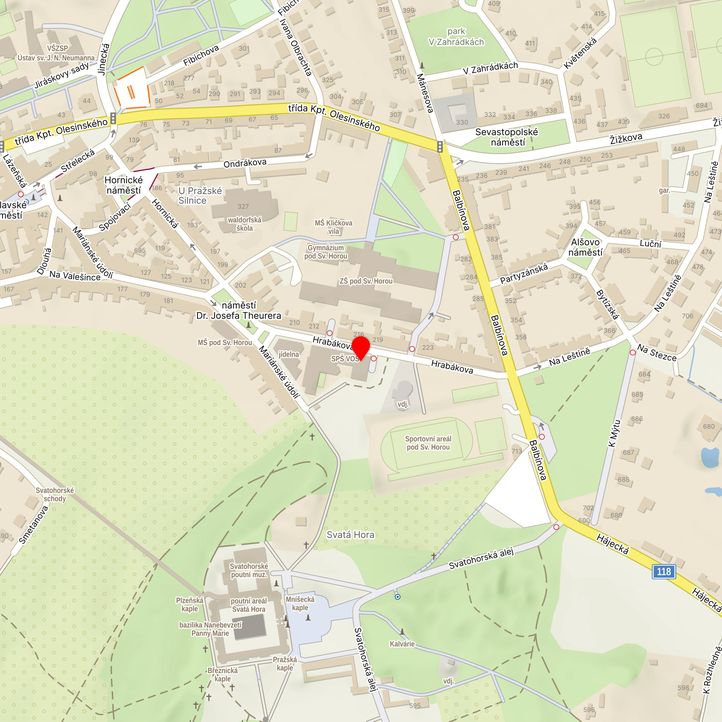 Mapa školy z Mapy.cz