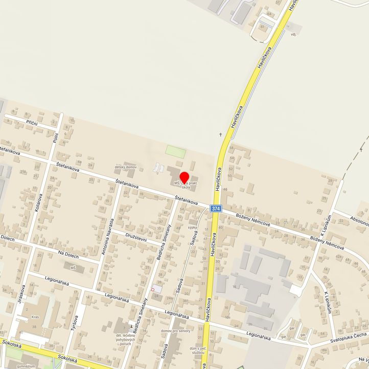 Mapa školy z Mapy.cz