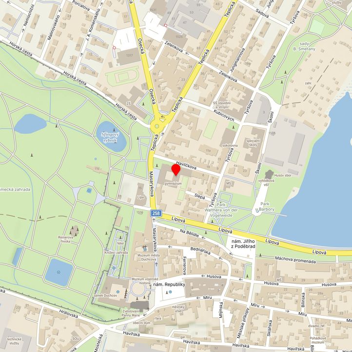 Mapa školy z Mapy.cz