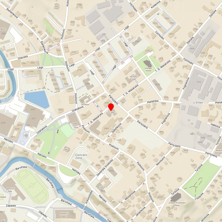 Mapa školy z Mapy.cz
