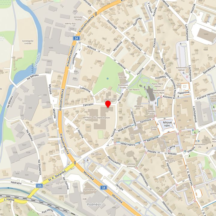 Mapa školy z Mapy.cz