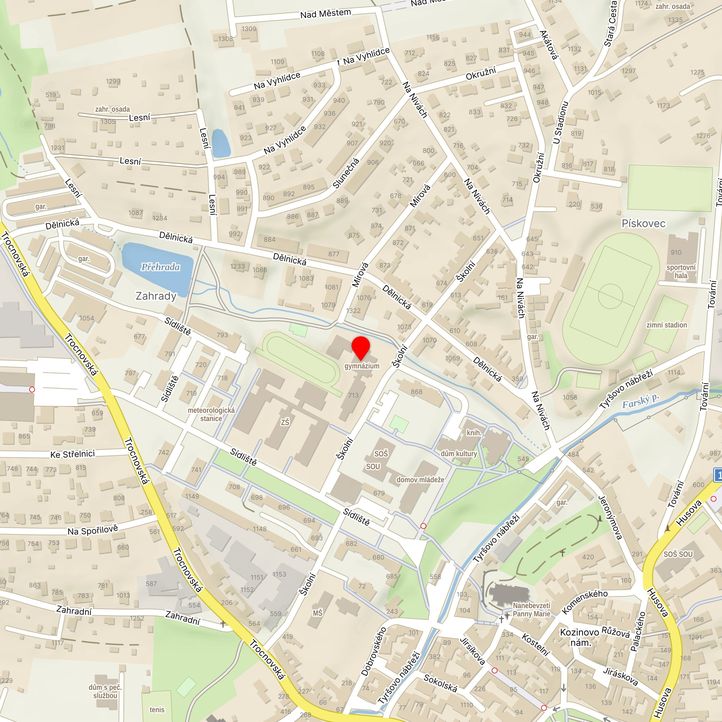 Mapa školy z Mapy.cz