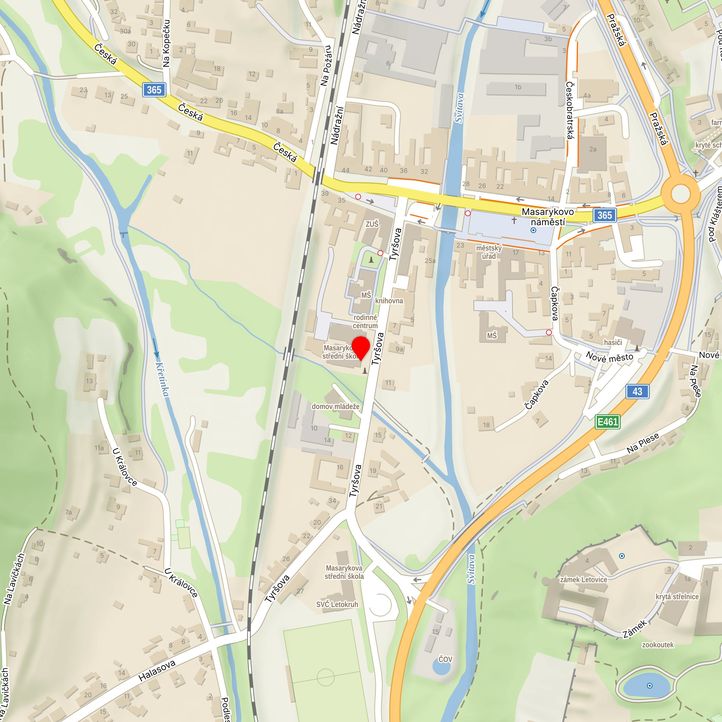 Mapa školy z Mapy.cz
