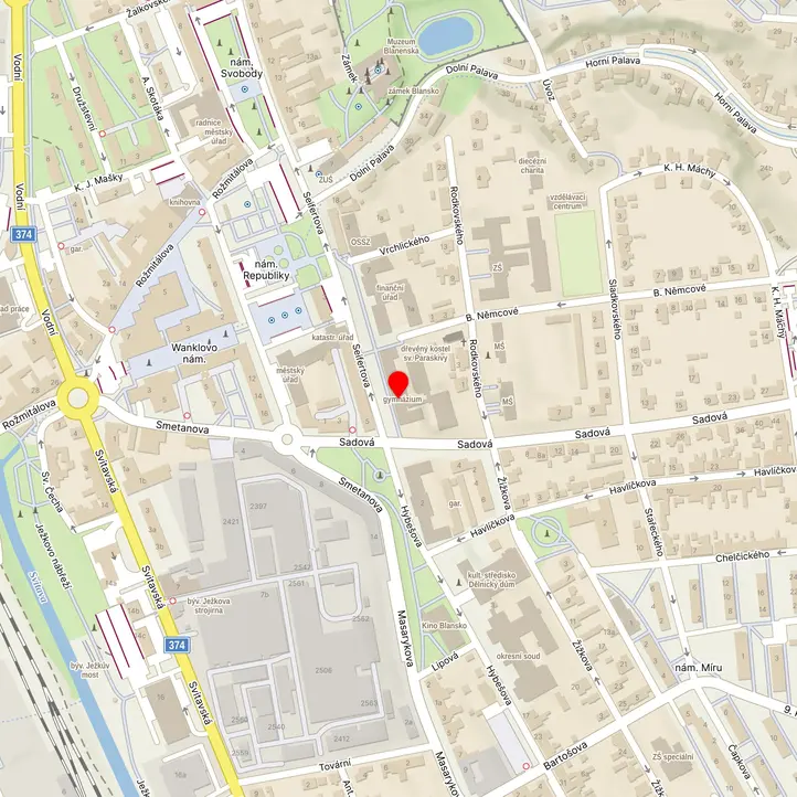 Mapa školy z Mapy.cz