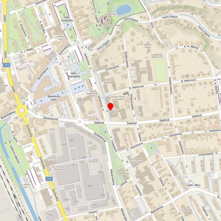 Mapa školy z Mapy.cz