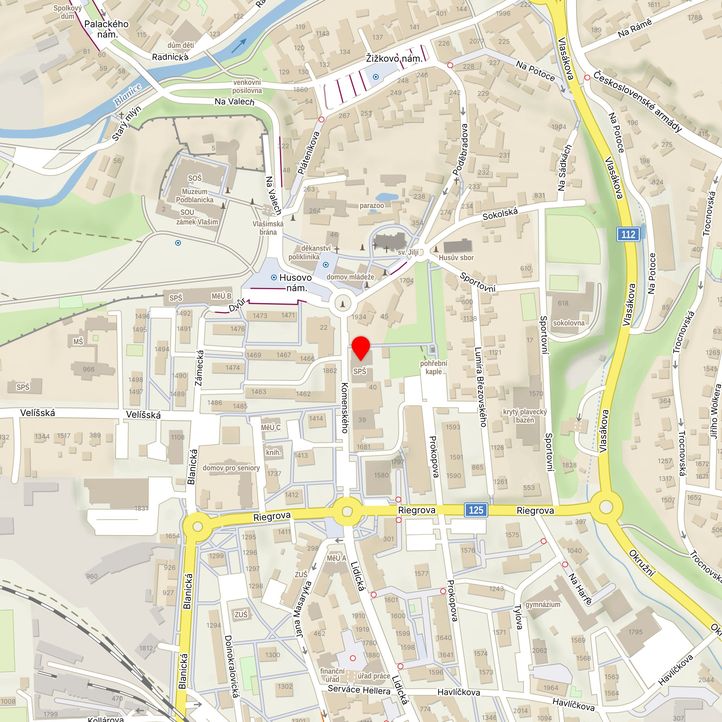 Mapa školy z Mapy.cz