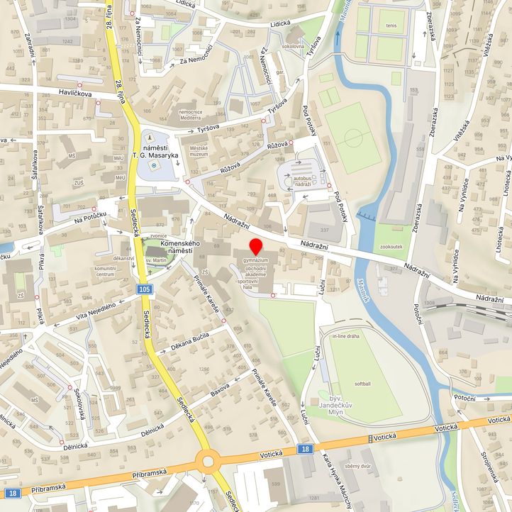 Mapa školy z Mapy.cz
