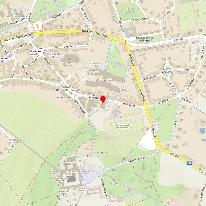 Mapa školy z Mapy.cz