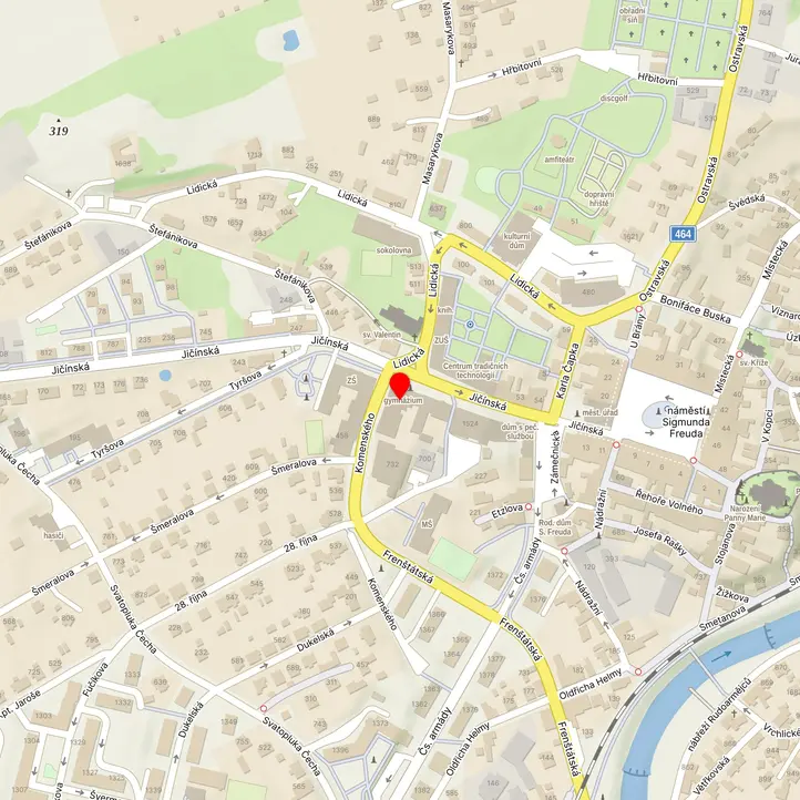 Mapa školy z Mapy.cz