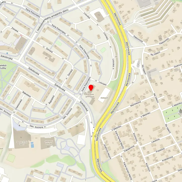 Mapa školy z Mapy.cz