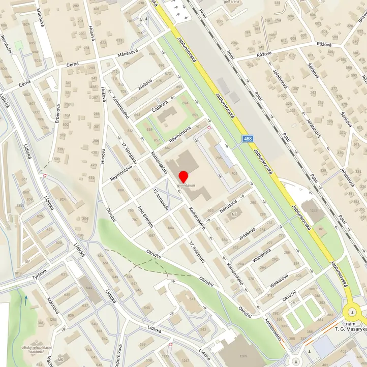 Mapa školy z Mapy.cz