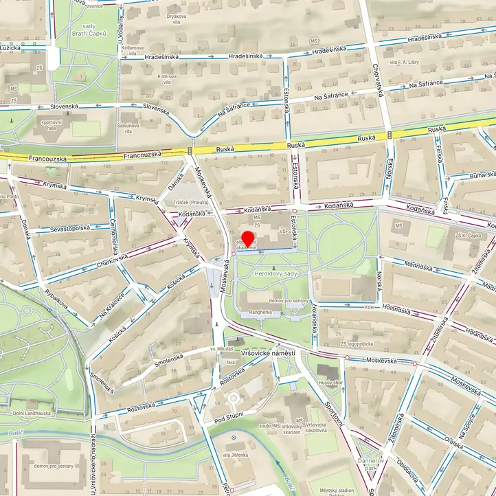 Mapa školy z Mapy.cz