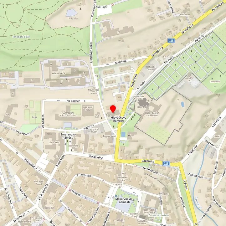 Mapa školy z Mapy.cz