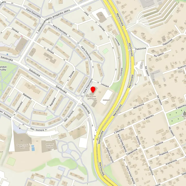 Mapa školy z Mapy.cz