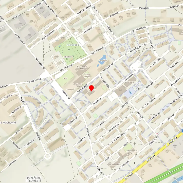 Mapa školy z Mapy.cz