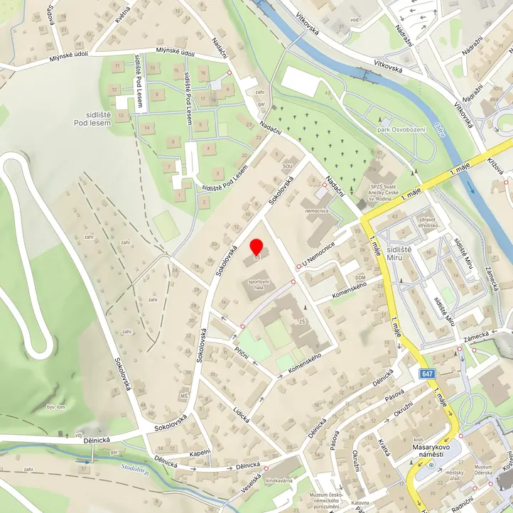 Mapa školy z Mapy.cz