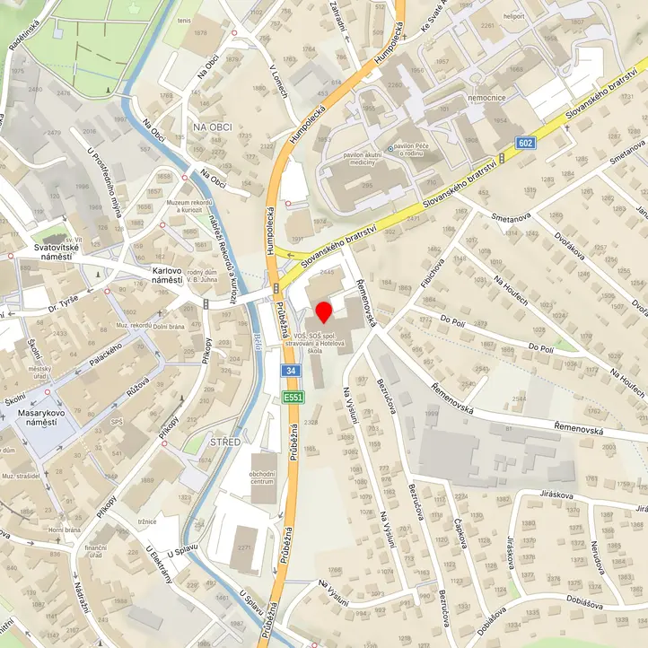 Mapa školy z Mapy.cz
