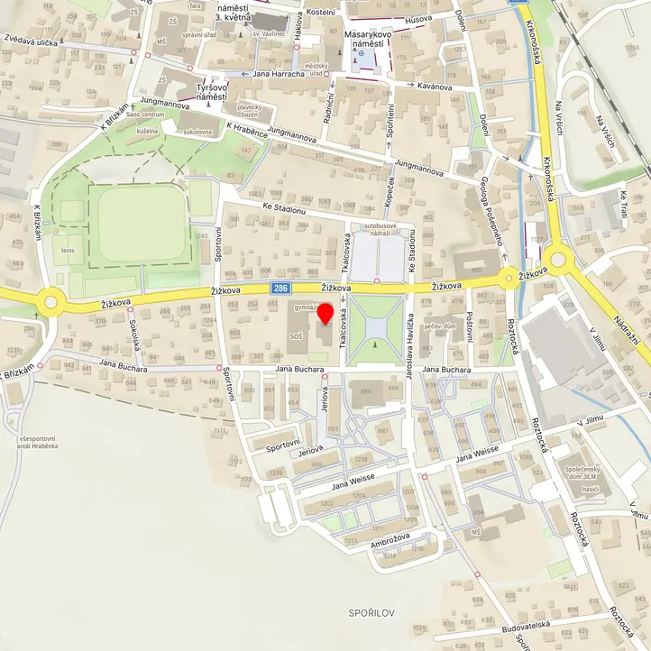Mapa školy z Mapy.cz