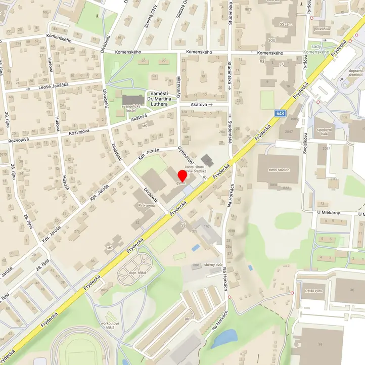 Mapa školy z Mapy.cz