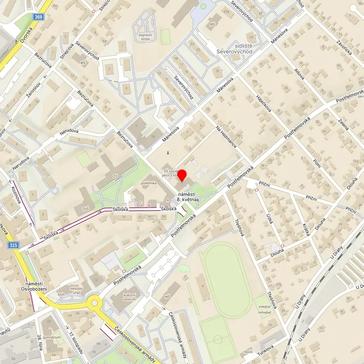 Mapa školy z Mapy.cz