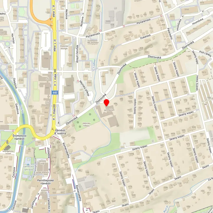 Mapa školy z Mapy.cz