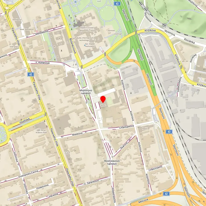 Mapa školy z Mapy.cz