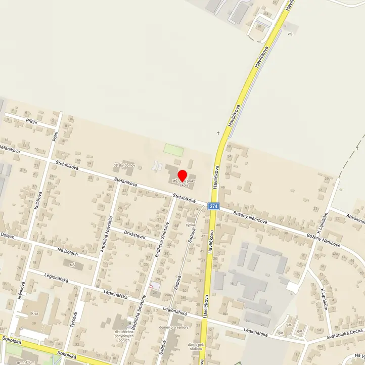 Mapa školy z Mapy.cz