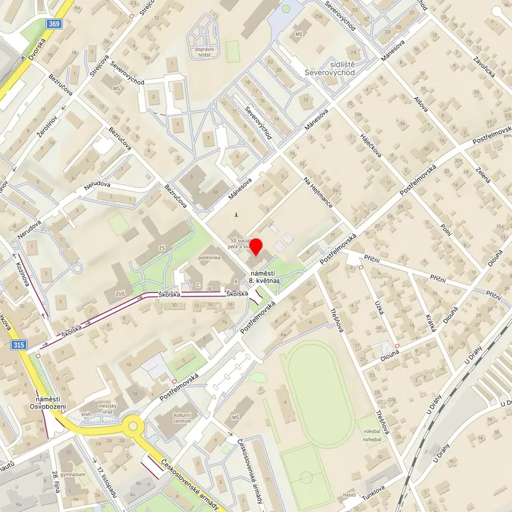 Mapa školy z Mapy.cz