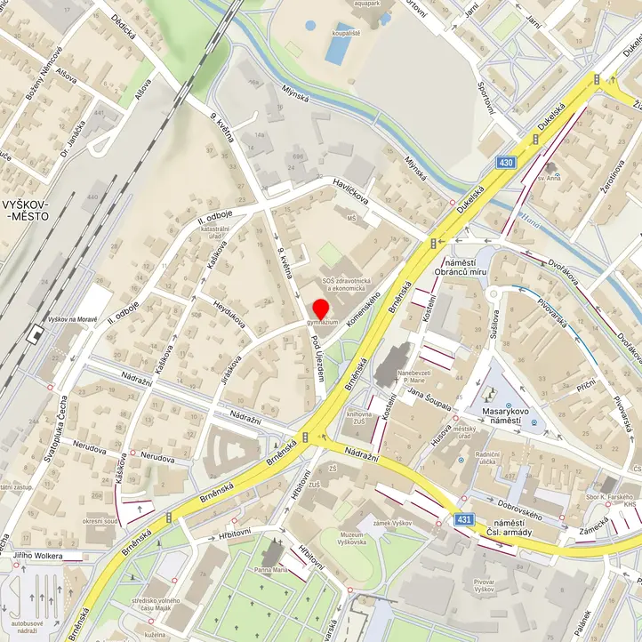 Mapa školy z Mapy.cz