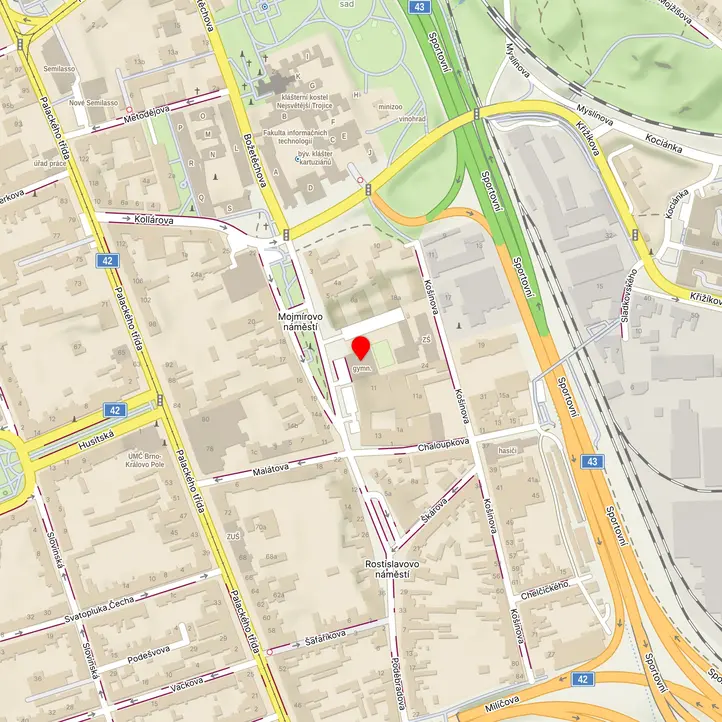 Mapa školy z Mapy.cz
