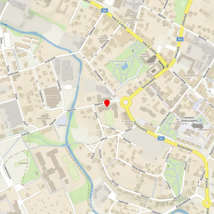 Mapa školy z Mapy.cz