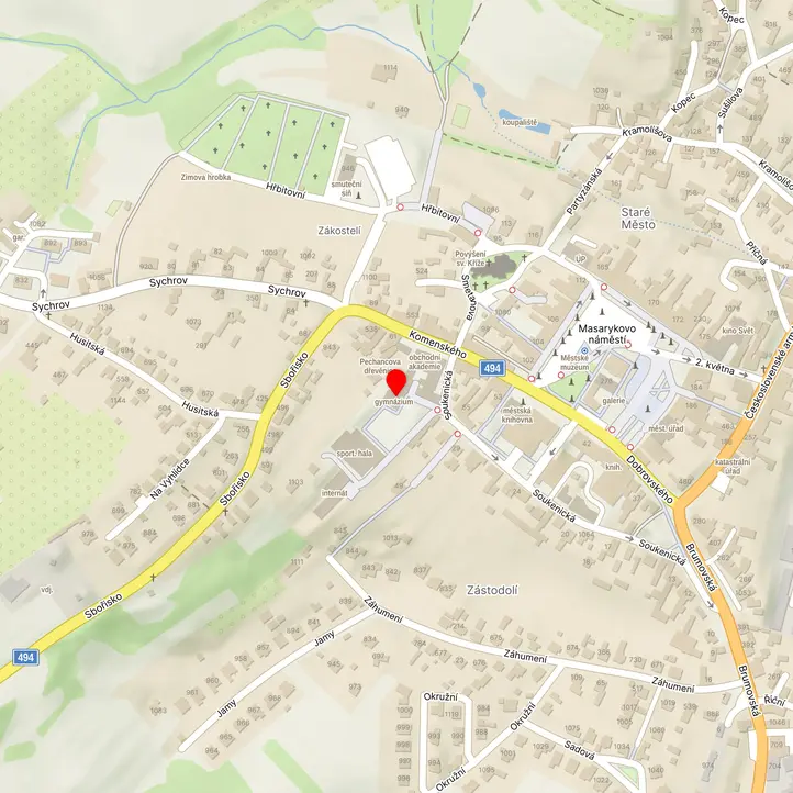 Mapa školy z Mapy.cz