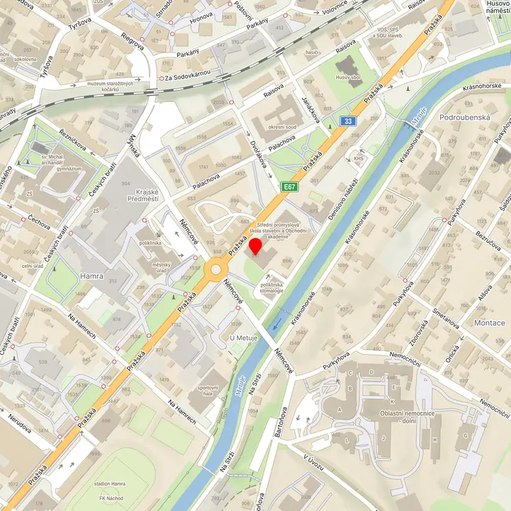 Mapa školy z Mapy.cz