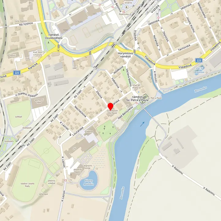 Mapa školy z Mapy.cz