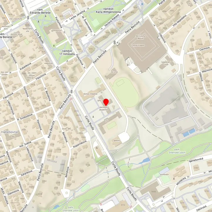 Mapa školy z Mapy.cz