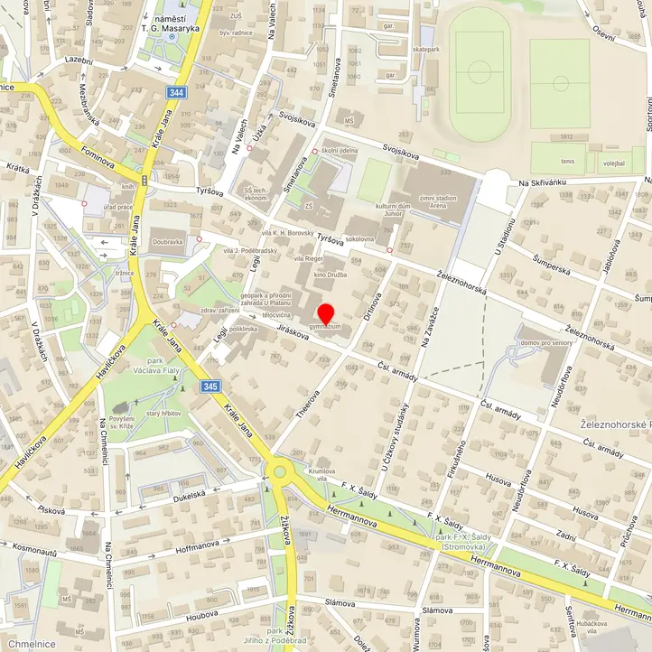 Mapa školy z Mapy.cz