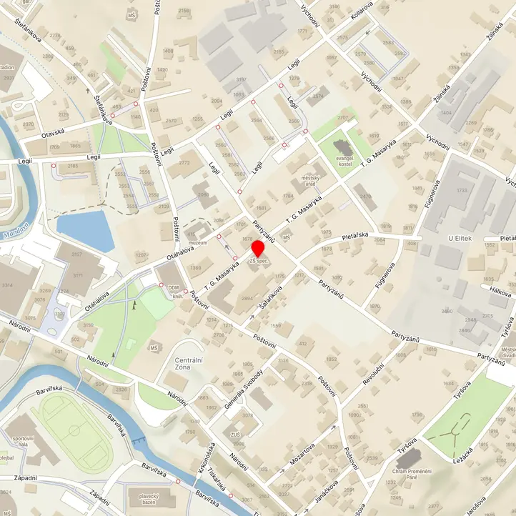 Mapa školy z Mapy.cz