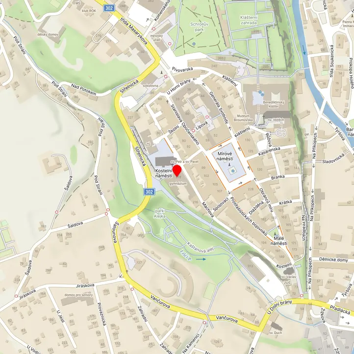 Mapa školy z Mapy.cz
