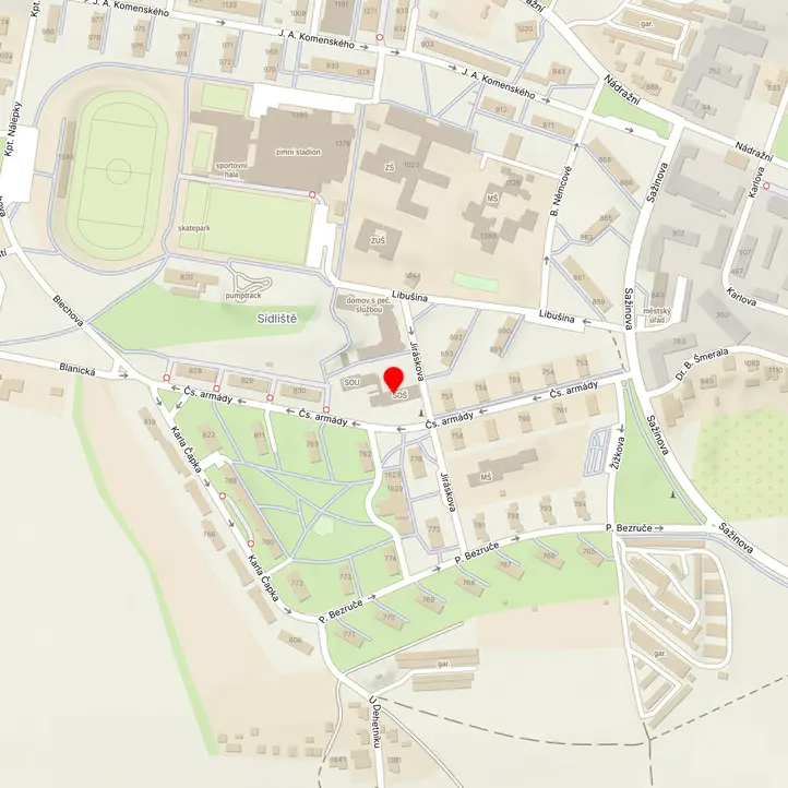 Mapa školy z Mapy.cz