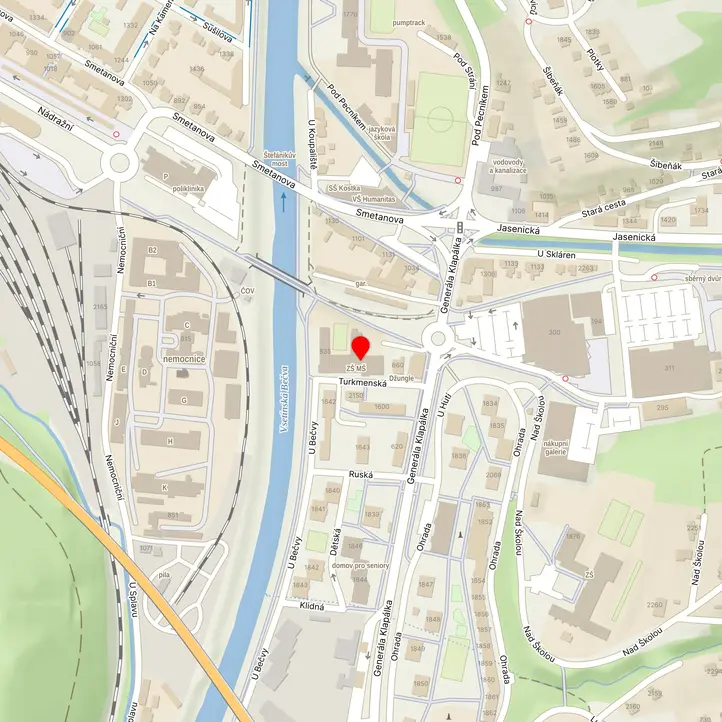 Mapa školy z Mapy.cz