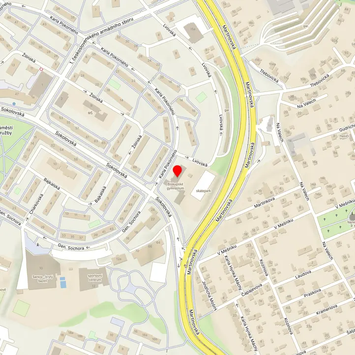 Mapa školy z Mapy.cz